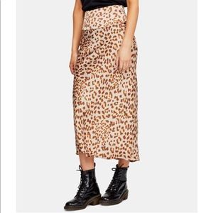 Free People Cheetah Midi Skirt